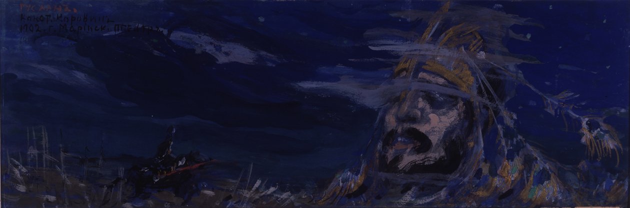 Scenedesign operaen Ruslan og Ludmila af M. Glinka, 1907 af Konstantin Alekseevich Korovin