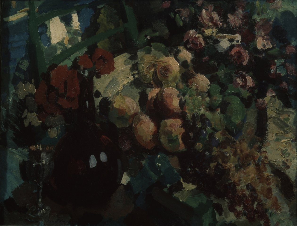 Stilleben. Vin og frugter, 1917 af Konstantin Alekseevich Korovin