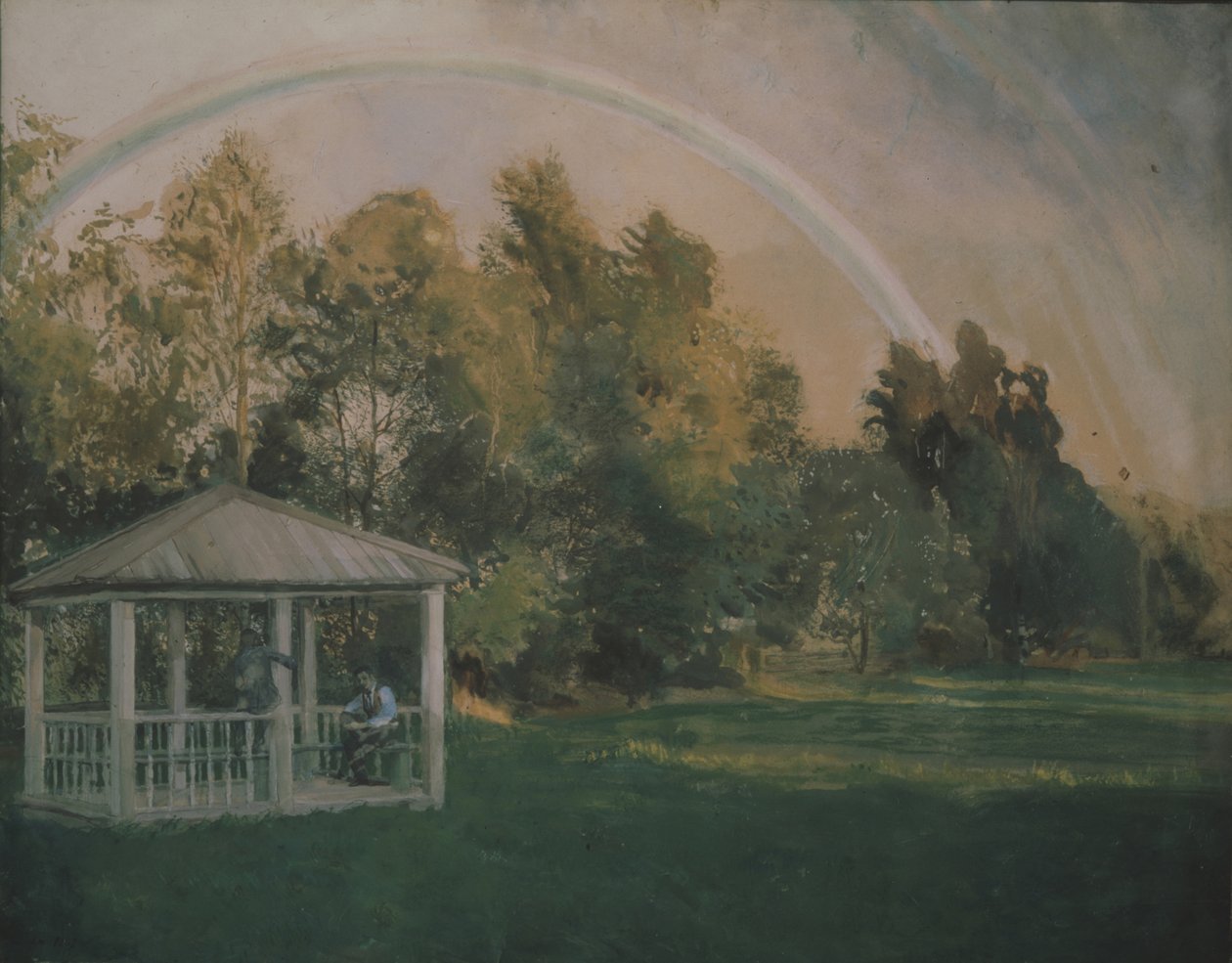 Landskab med en regnbue af Konstantin Andreevic Somov