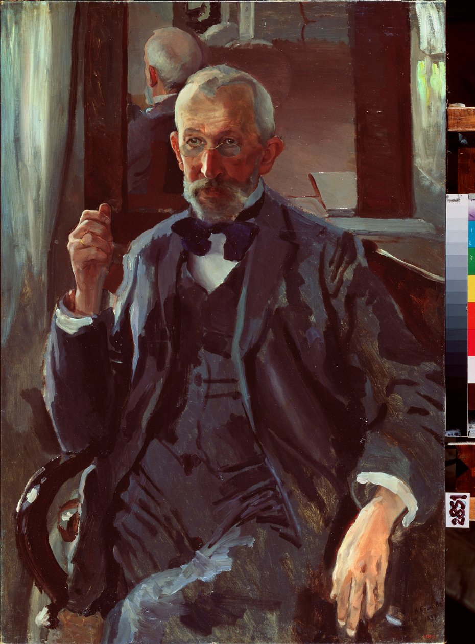 Portræt af far. Maleri af Konstantin (Constantin) Andreyevich Somov (1869-1939), olie på lærred af Konstantin Andreevic Somov