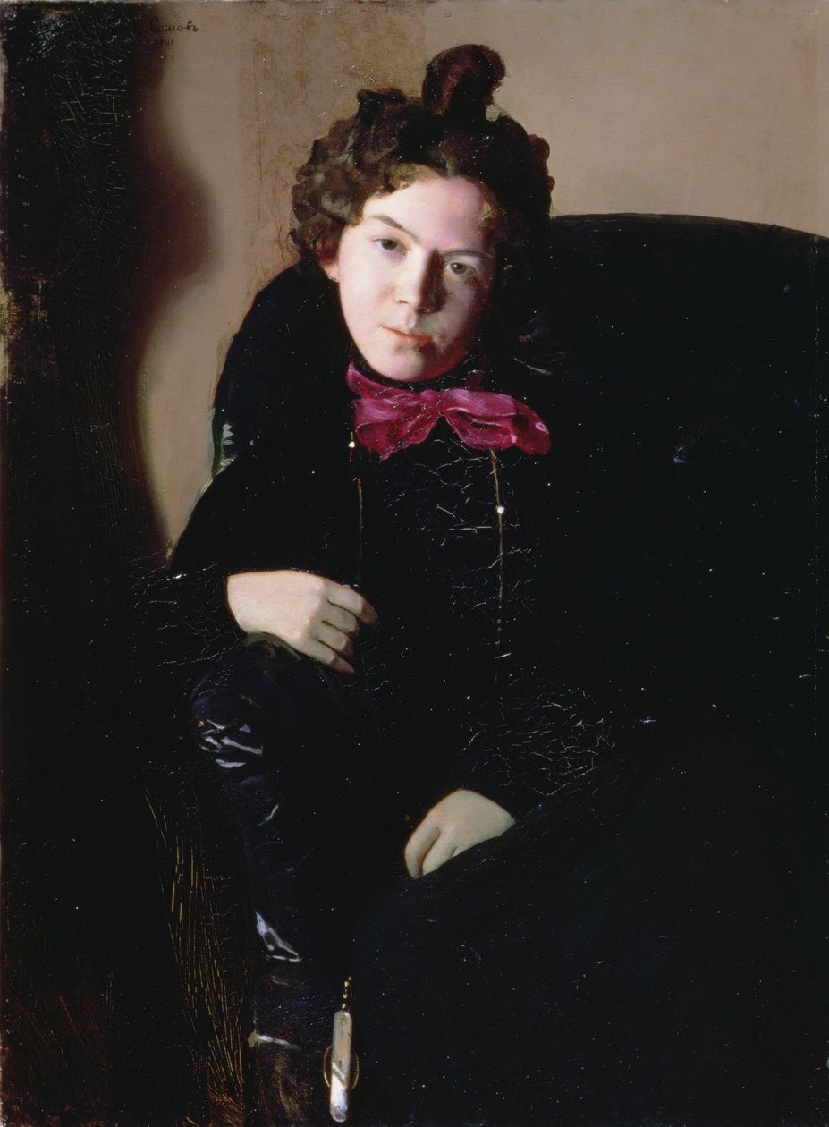 Portræt af Anna Petrovna Ostroumova-Lebedeva (1871-1955) 1901 (olie på lærred) af Konstantin Andreevic Somov