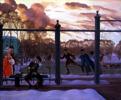 Skøjtebane om vinteren af Konstantin Andreevic Somov