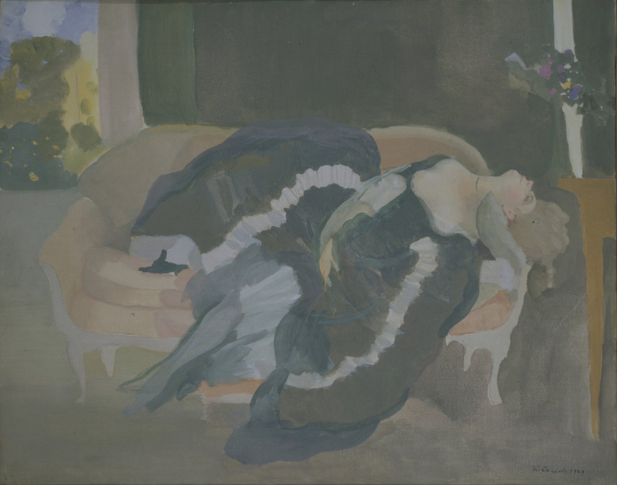 Sovende ung kvinde af Konstantin Andreevic Somov