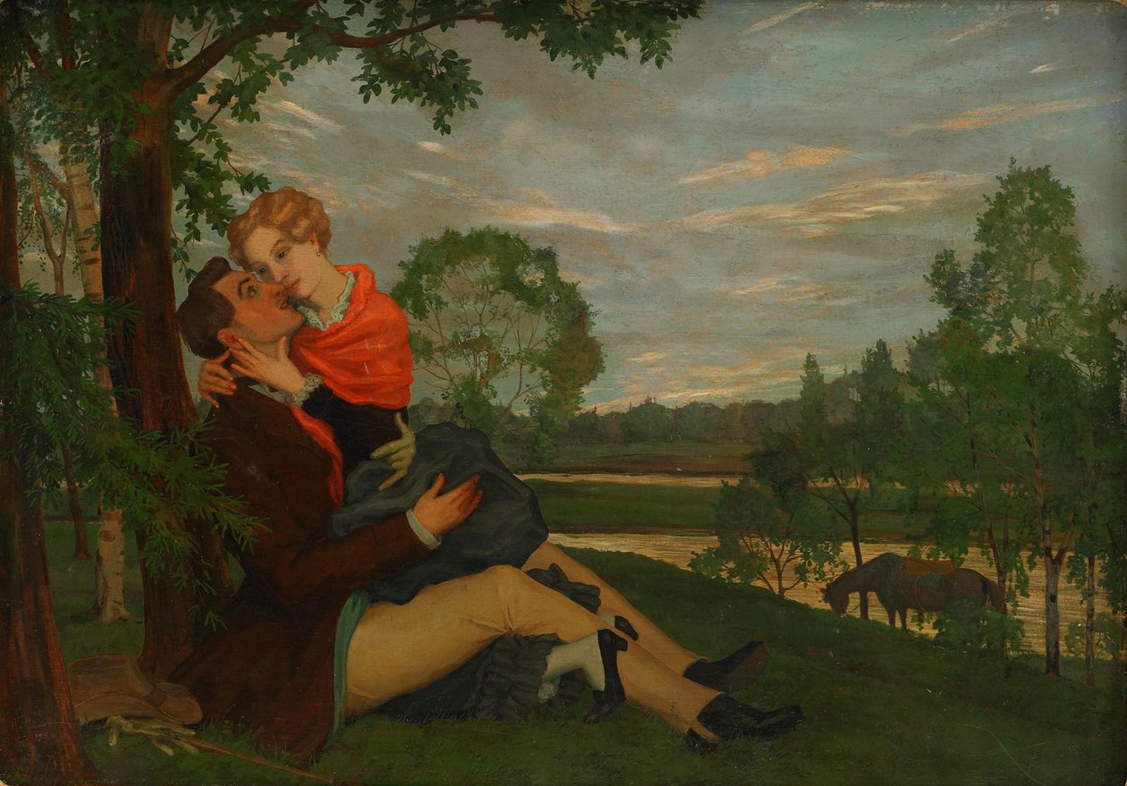 De elskende, 1920 af Konstantin Andreevic Somov
