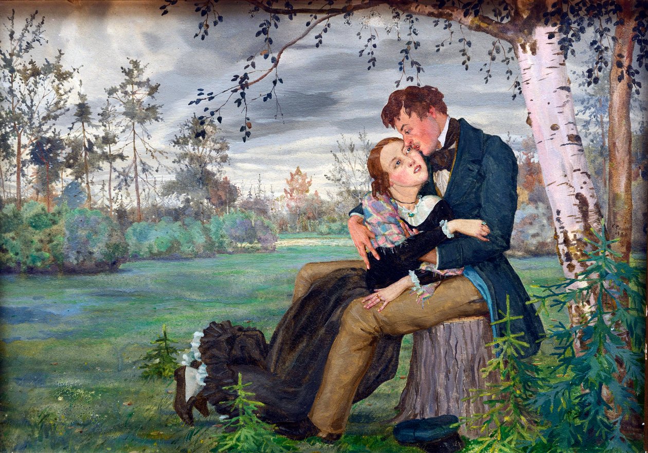 The Lovers par Somov, Konstantin Andreyevich (1869-1939) af Konstantin Andreevic Somov