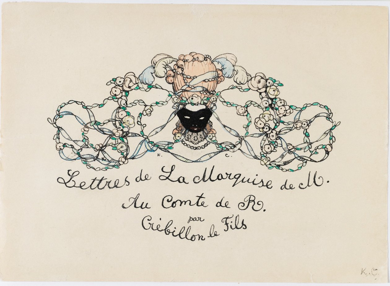 Miniaturebillede fra Le Livre de la Marquise, 1907. af Konstantin Andreevic Somov