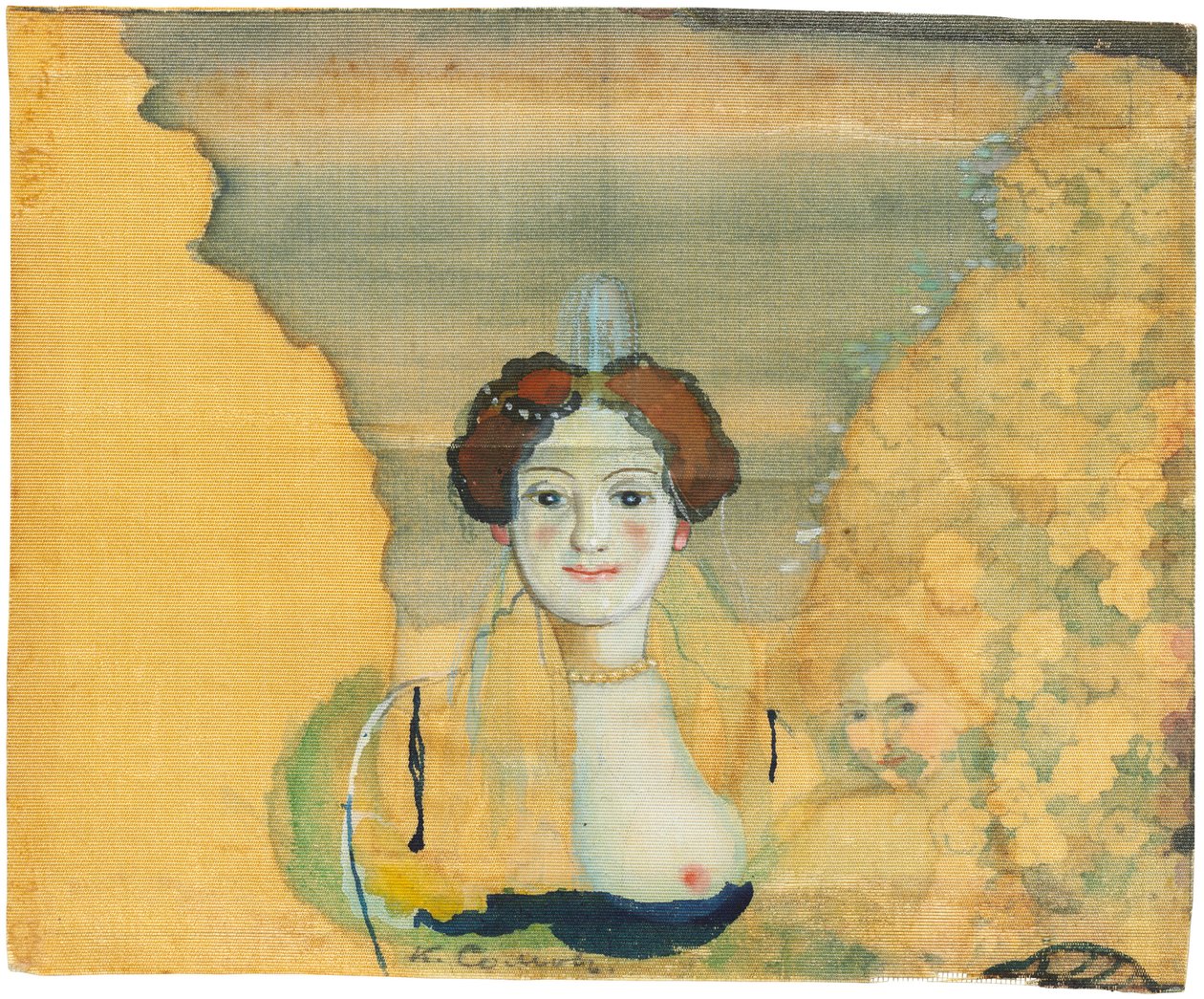 Ung dame med en have udenfor. af Konstantin Andreyevich Somov