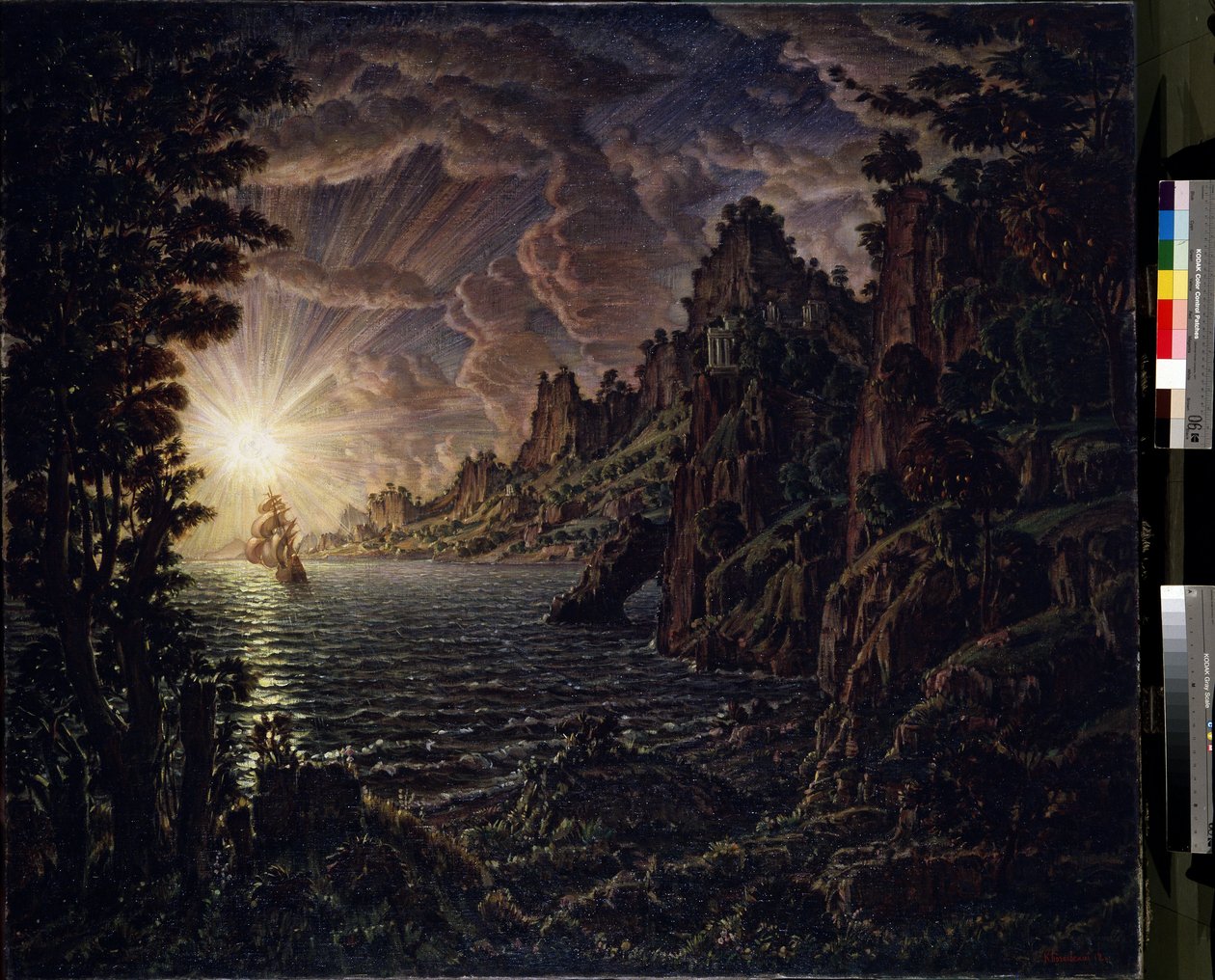 Skibene, aftensolen af Konstantin Bogayevsky