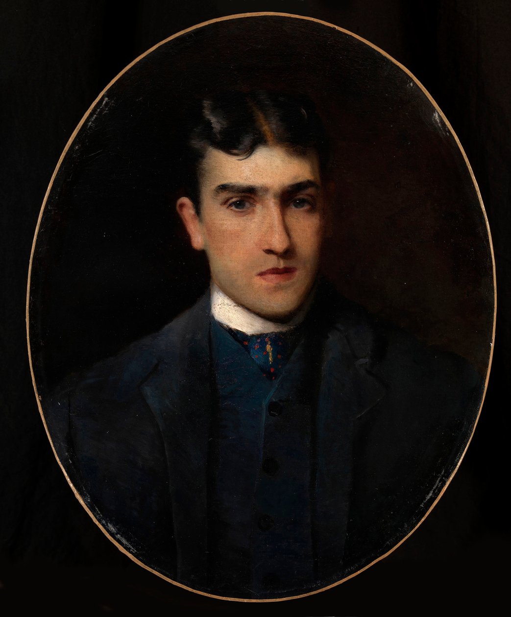 Portræt af Lucien Guitry (1860-1925) (Portræt af Lucien Guitry) - Maleri af Konstantin Yegorovich Makovsky (Constantin Makovski) (1839-1915) olie på lærred (64x51 cm) - Privat samling af Konstantin Egorovich Makovsky