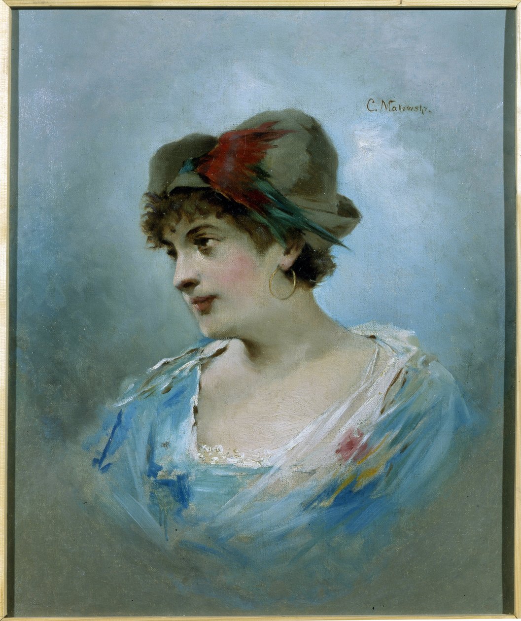 Portræt af ballerinaen Marie Petipa (1857-1930) (Portræt af balletdanseren Marie Petitpa). Maleri af Konstantin Yegorovich Makovsky (Constantin Makovsky) (1839-1915), olie på lærred, omkring 1900. Russisk kunst fra det 20. århundrede. Statens Teatermuseum  af Konstantin Egorovich Makovsky