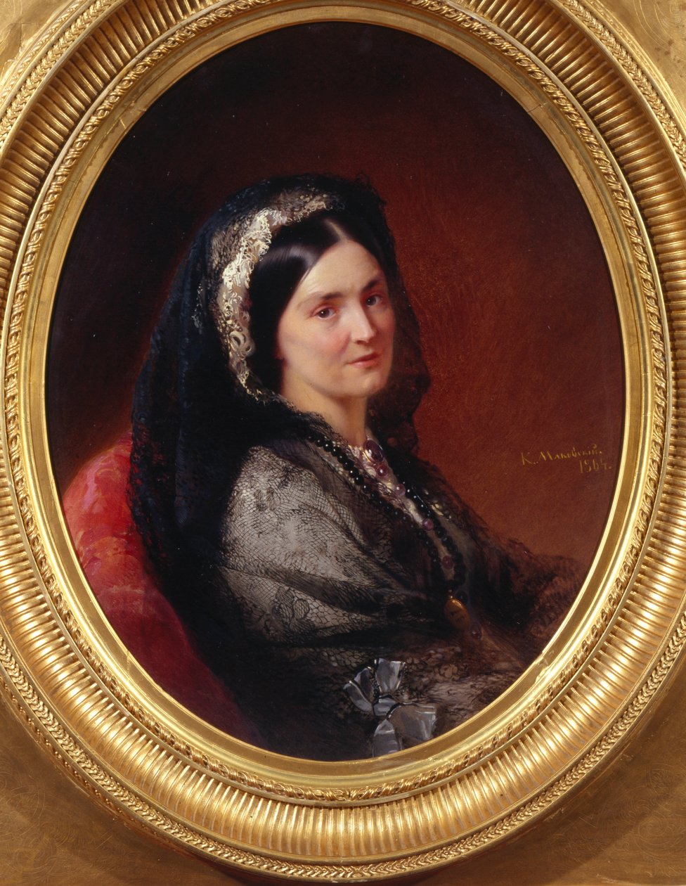 Portræt af Tsountes Natalia Pavlovna Stroganova 1796-1872, 1864 af Konstantin Egorovich Makovsky
