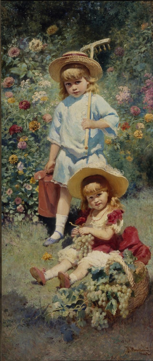 Portræt af kunstnernes børn, 1882 af Konstantin Egorovich Makovsky