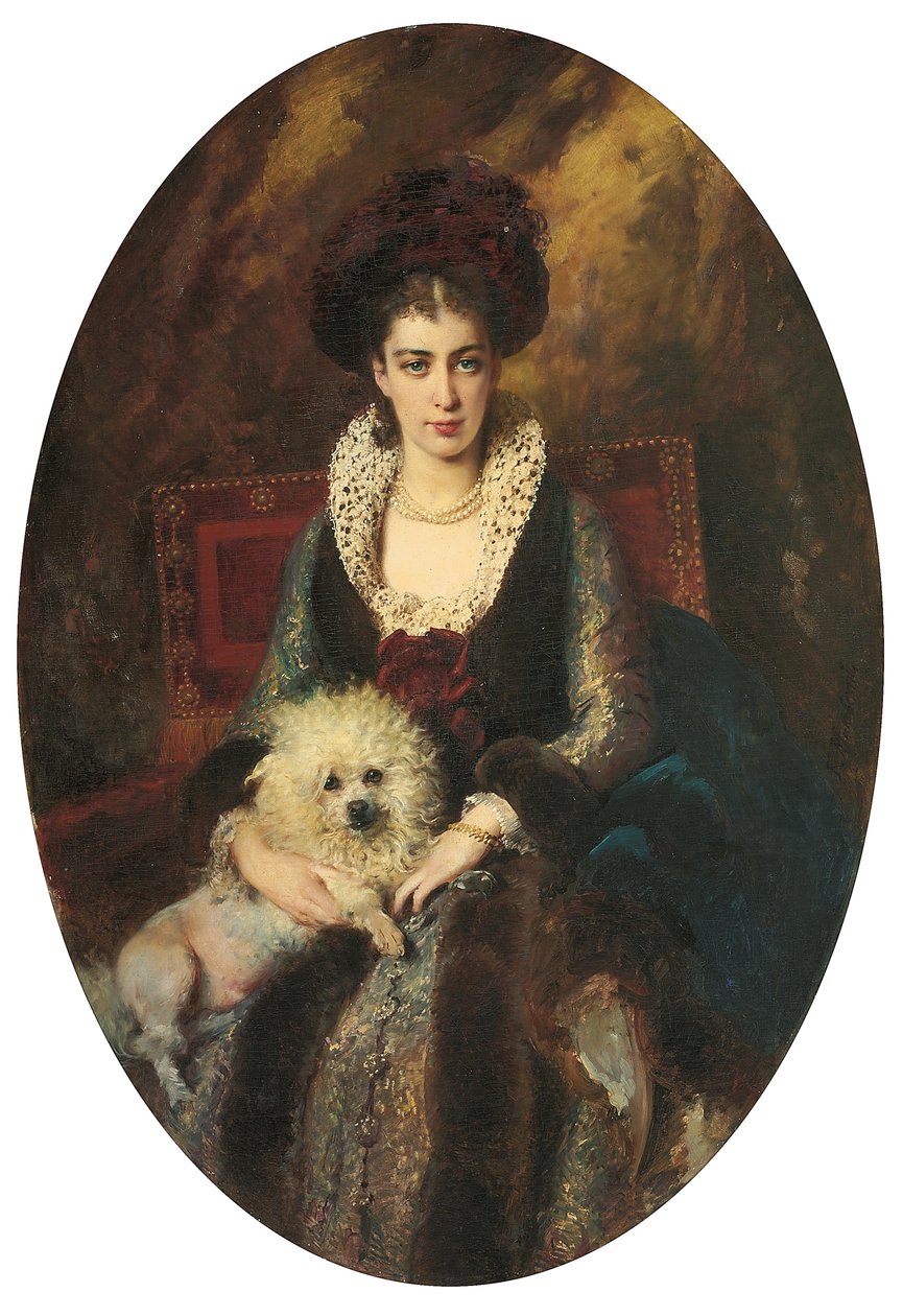 Portræt af kunstnerens kone, Maria Alekseevna Makovskaya af Konstantin Egorovich Makovsky
