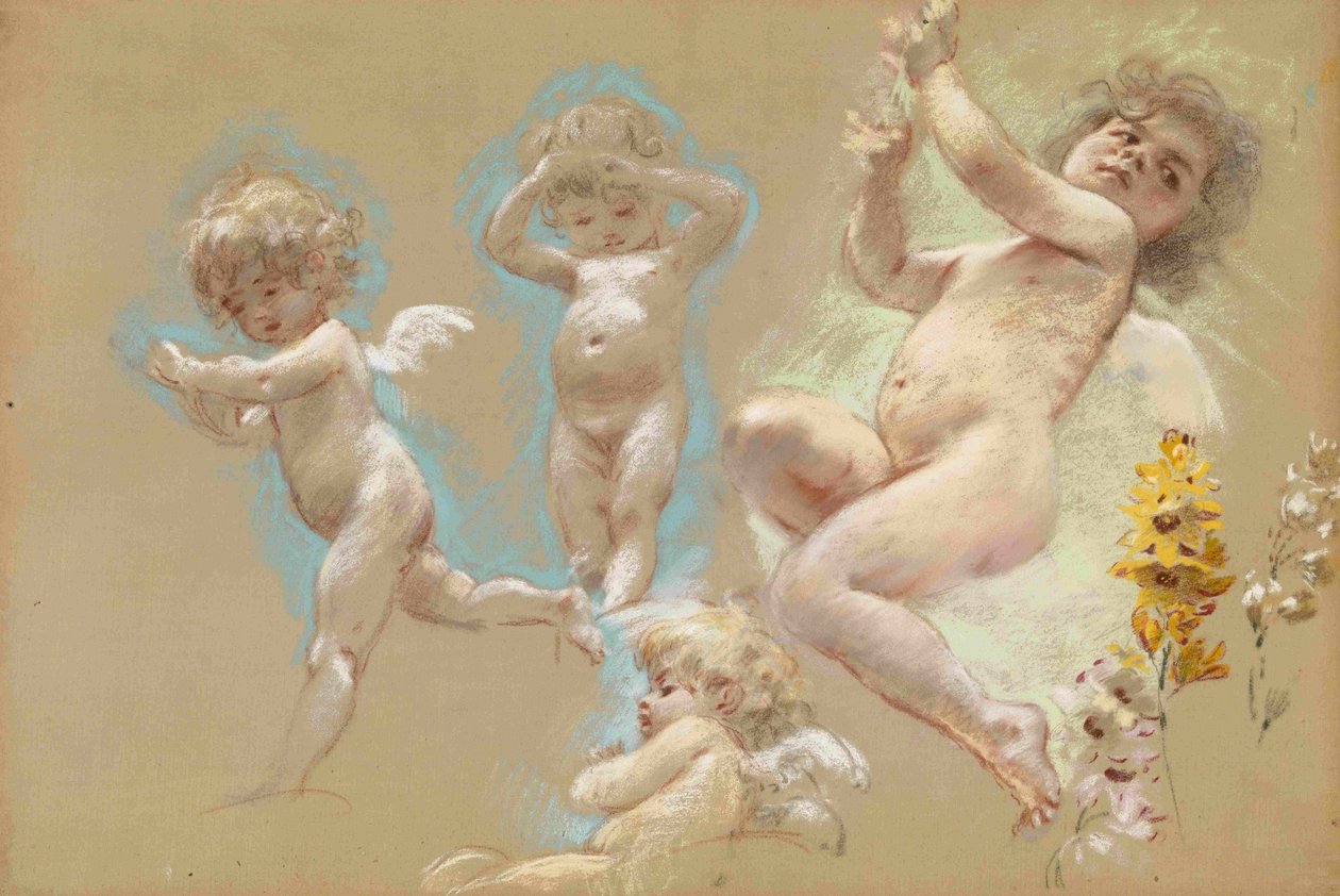 Putti. Interiørindretning af Baron von Dervis Mansion i Petersborg af Konstantin Egorovich Makovsky