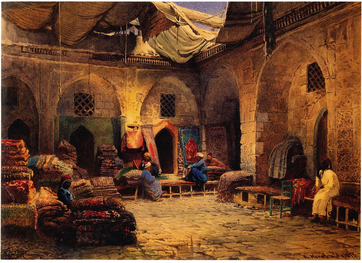 Tæppebutikken i Kairo, 1875 af Konstantin Egorovich Makovsky