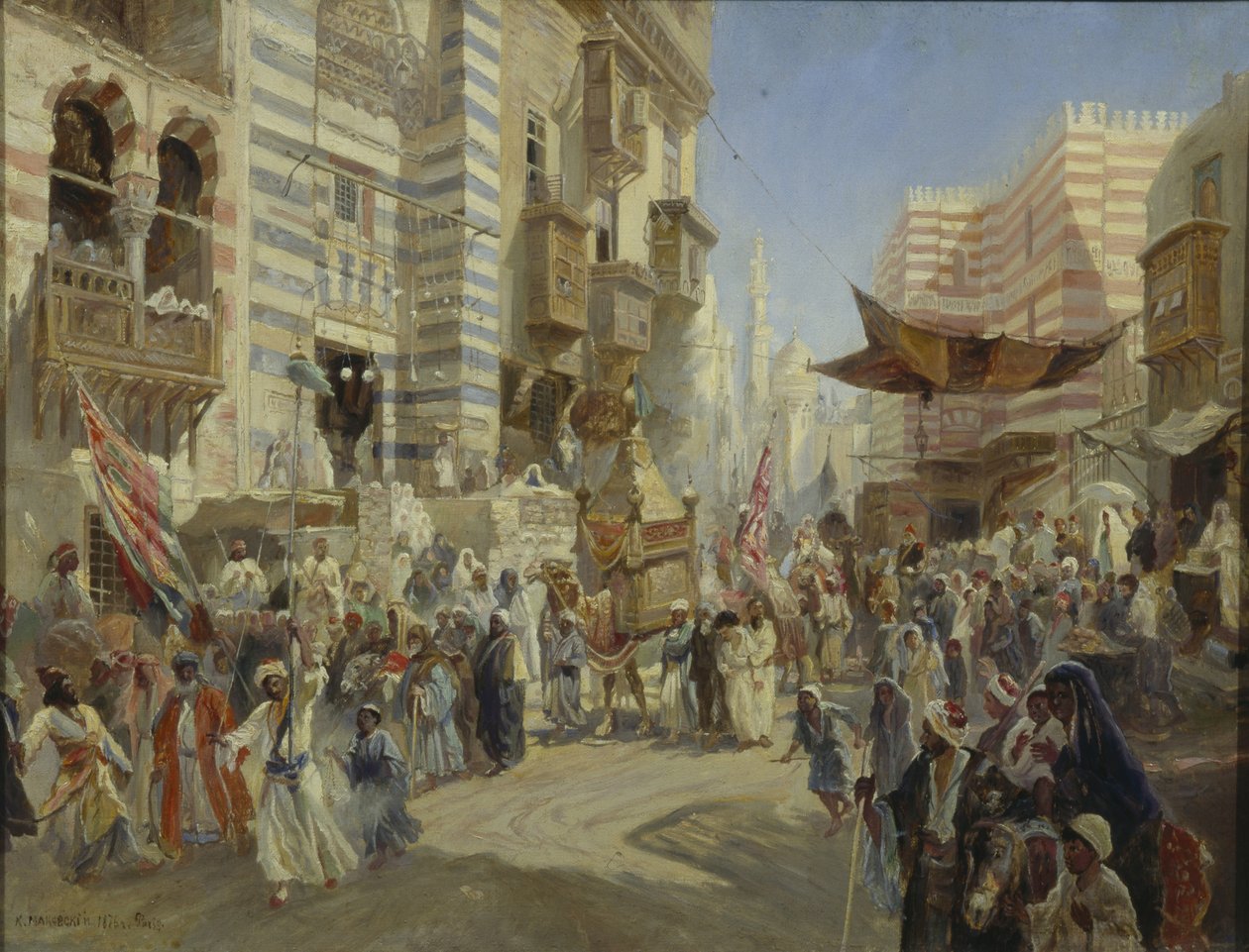 Overdragelsen af det hellige tæppe i Kairo, 1876 af Konstantin Egorovich Makovsky