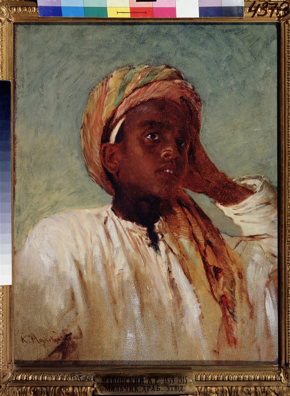 En arabisk garcon (En arabisk dreng). Maleri af Konstantin Yegorovich Makovsky (Constantin Makovski) (1839-1915), huile sur toile af Konstantin Egorovich Makovsky