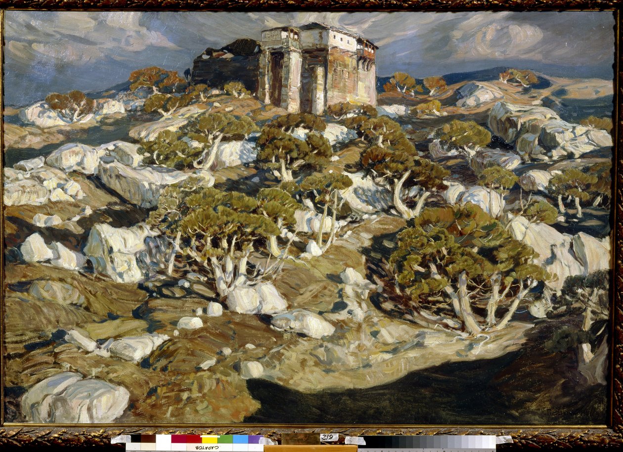 Det gamle Krim - Peinture de Konstantin Fyodorovich Bogayevsky (Bogaevsky) (1872-1943) - Olie på lærred 1903 State A. Radishchev Art Museum, Saratov 110x160 af Konstantin Fedorovich Bogaevsky