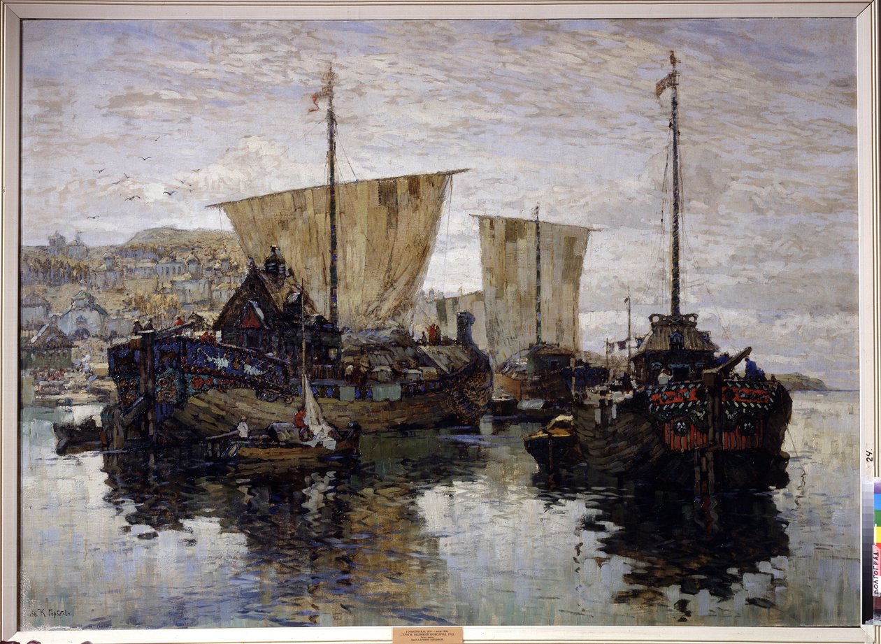 ""Både. "Novgorod den Store" Maleri af Konstantin (Constantin) Gorbatov (1876-1945) 1912 Regional Art Gallery, Volgograd af Konstantin Ivanovich Gorbatov