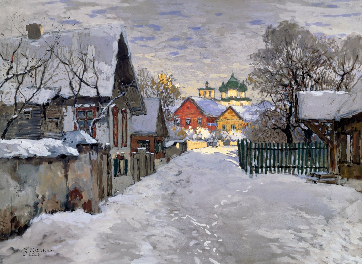 Vinternat, et hjørne af Pskov af Konstantin Ivanovich Gorbatov
