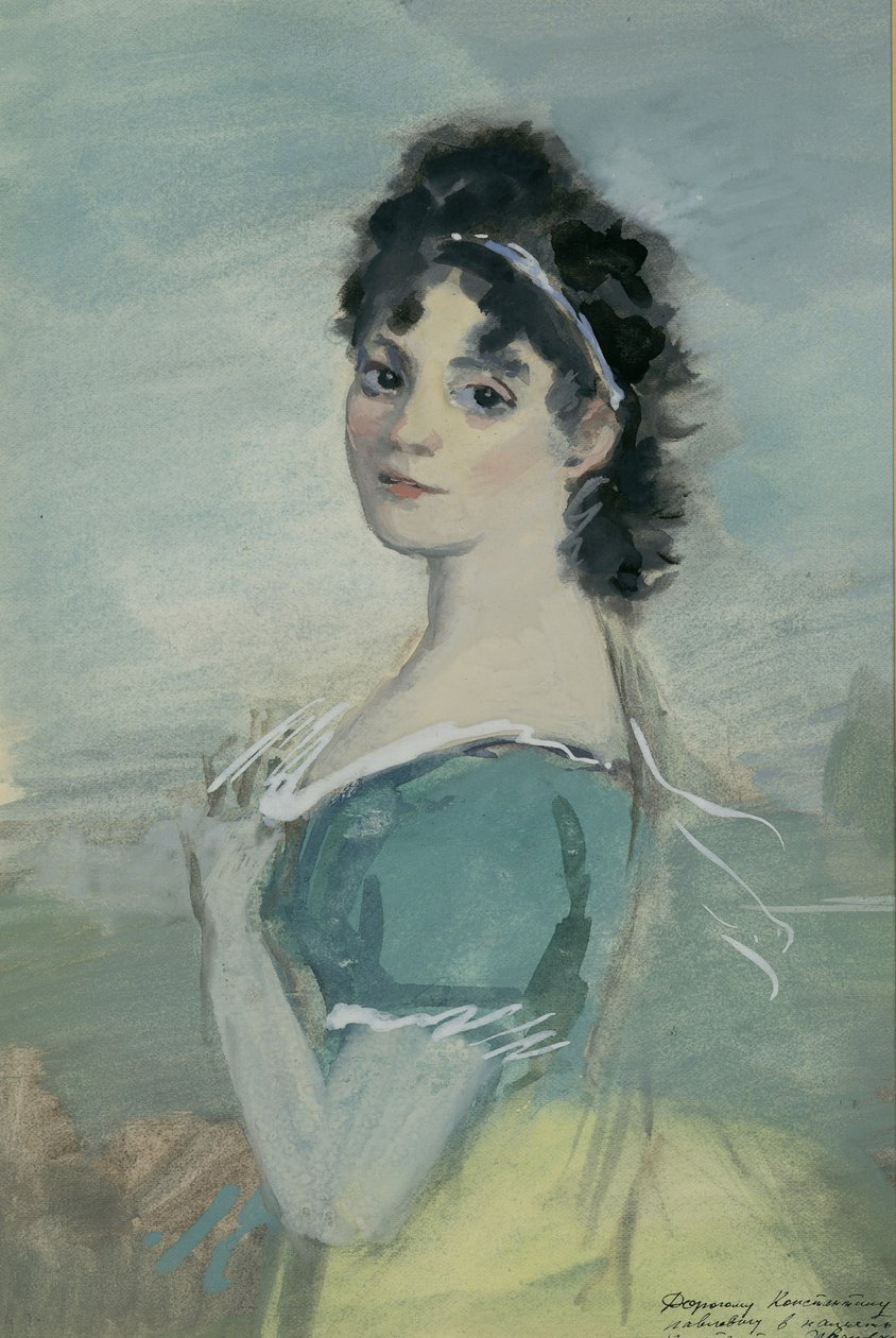 Natasha Rostova. Illustration til romanen Krig og fred af Leo Tolstoj, 1944-1947. af Konstantin Ivanovich Rudakov