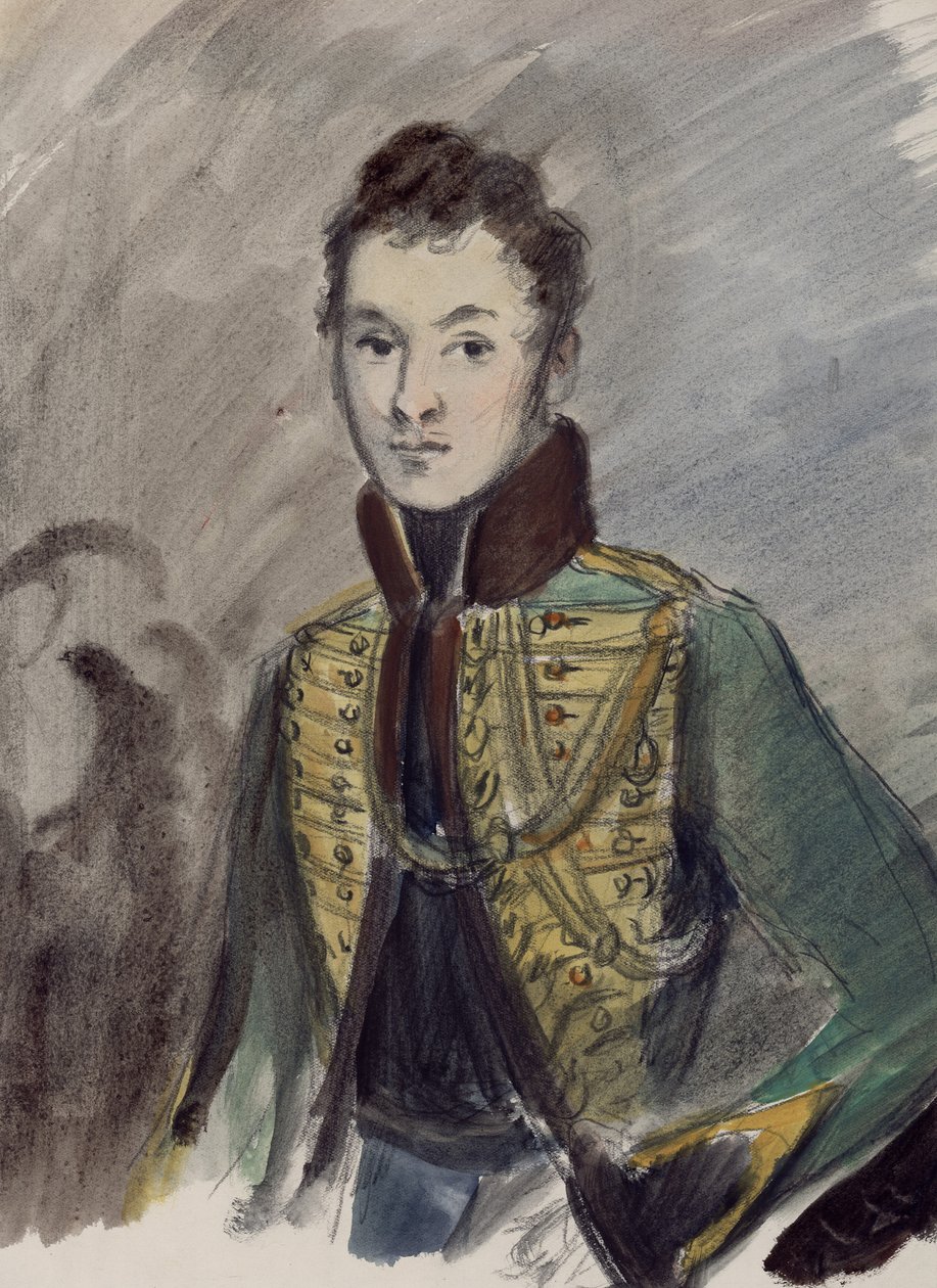 Nikolai Rostov. Illustration til romanen Krig og fred af Leo Tolstoj, 1944-1947. af Konstantin Ivanovich Rudakov