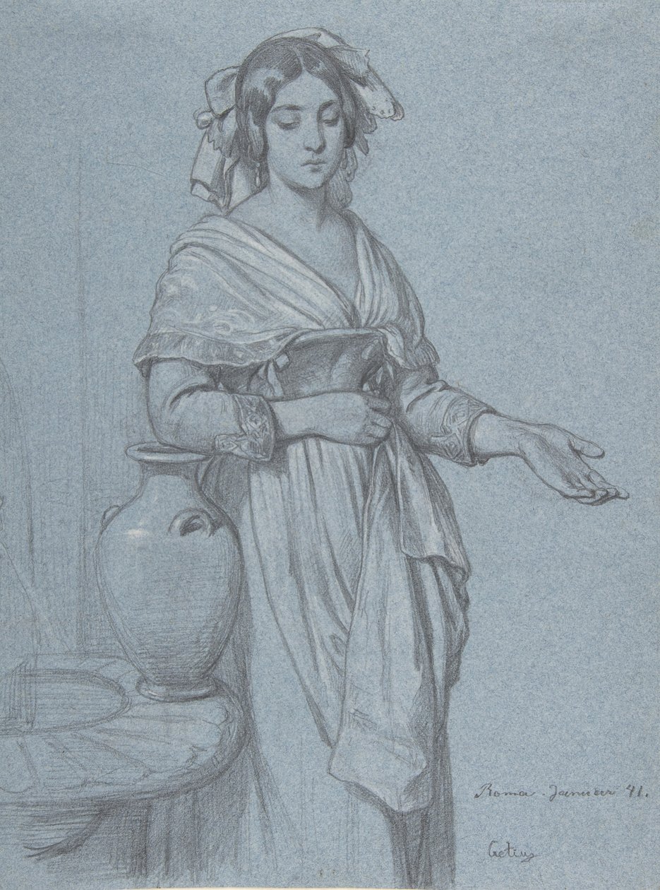 Studie af en romersk kvinde, 1841. af Konstantin Johannes Franz Cretius
