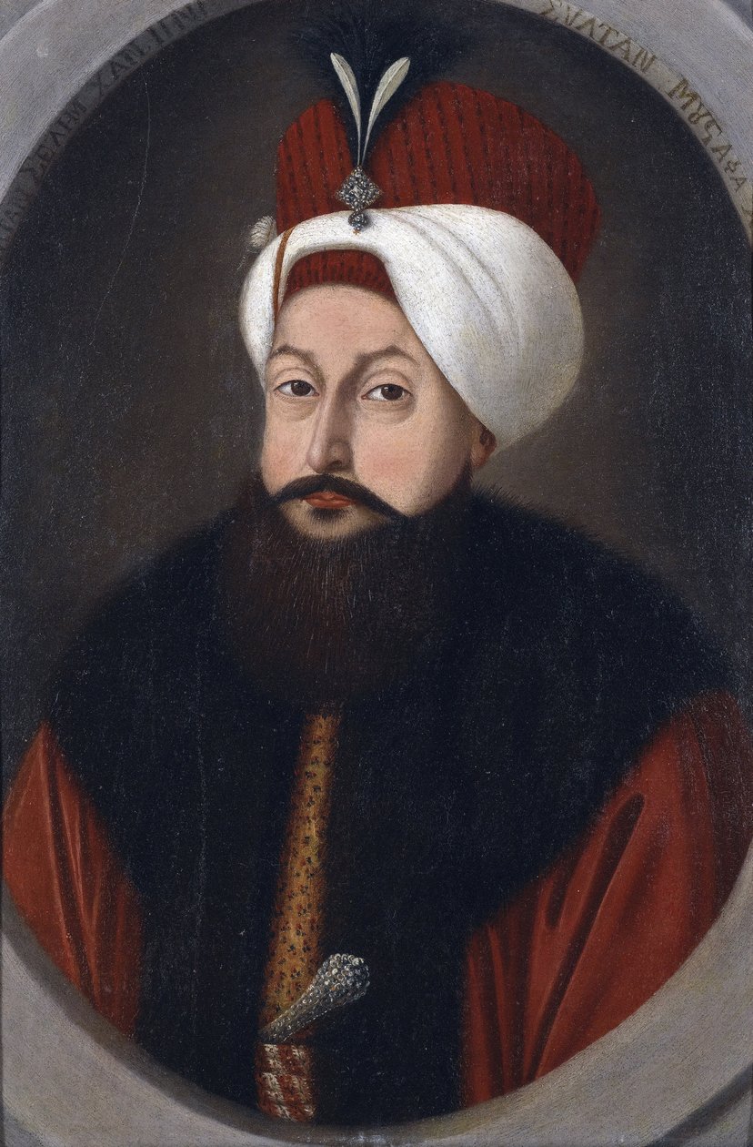 Sultan Selim III (1761-1808) - Peinture de Konstantin Kapidagli (aktiv 1789-1806), ca. 1800 - Olie på pap, 37x26 - Privat Samling af Konstantin Kapidagli