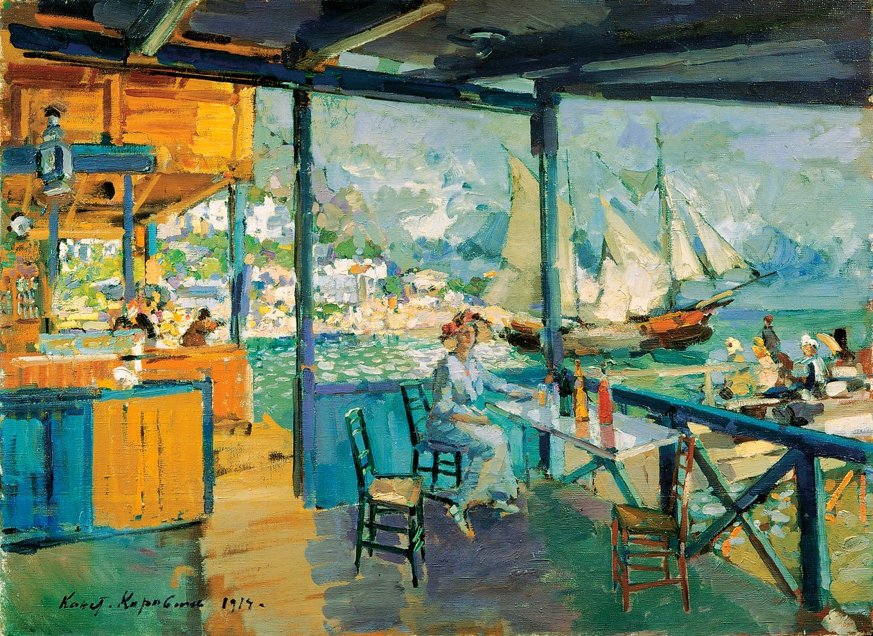 Mole i Gurzuf, 1914. af Konstantin Alekseevich Korovin