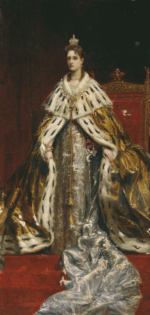 Portræt af Alexandra Feodorovna (Alix af Hessen) (1872-1918) af Konstantin Makovsky