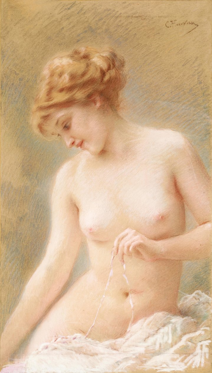 Siddende nøgen af Konstantin Makovsky