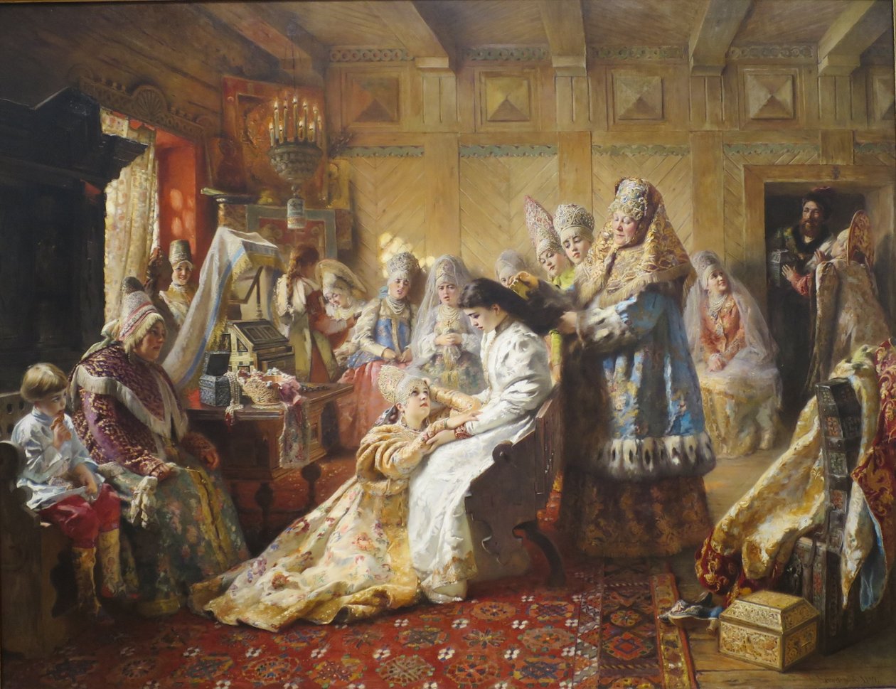 Den russiske bruds påklædning af Konstantin Makovsky