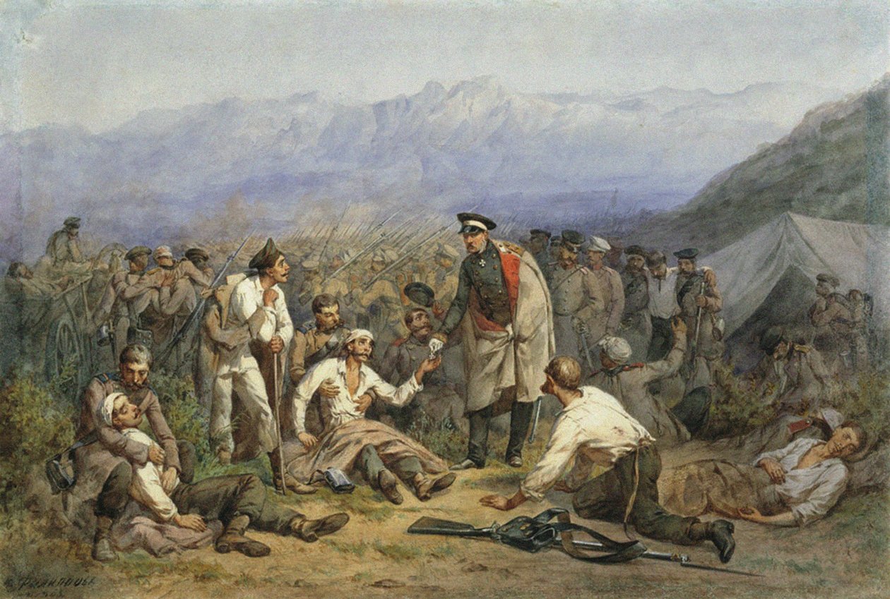 Efter slaget. Scene fra Krim-krigen af Konstantin Nikolaevich Filippov
