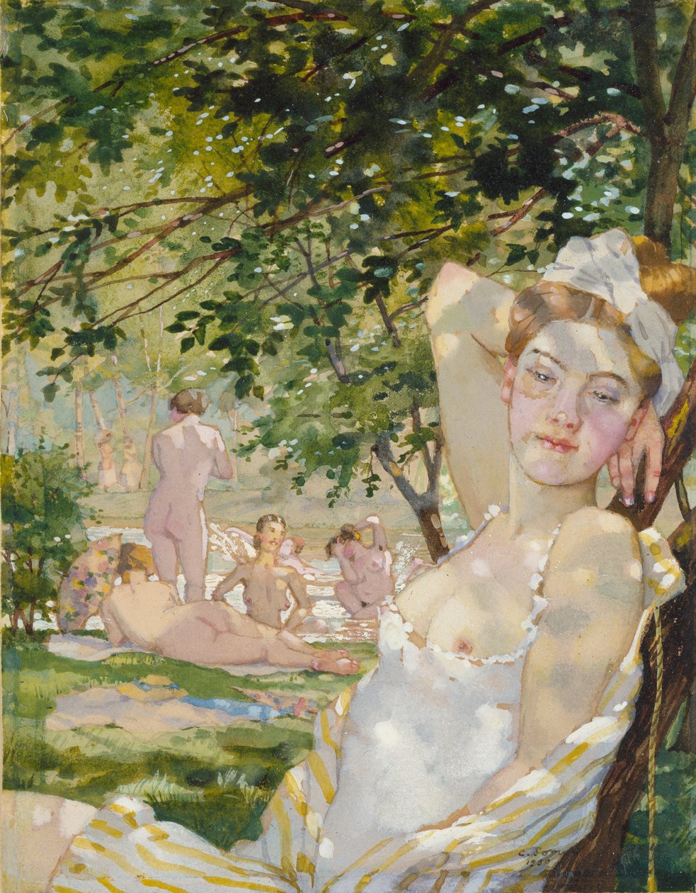 Badende i solen, 1930 af Konstantin Somov