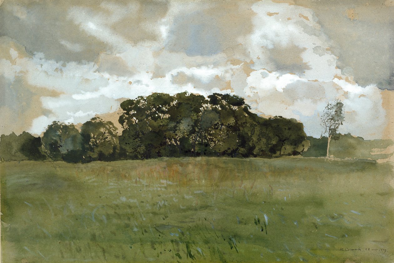 Landskab med grå skyer, 1897 af Konstantin Somov