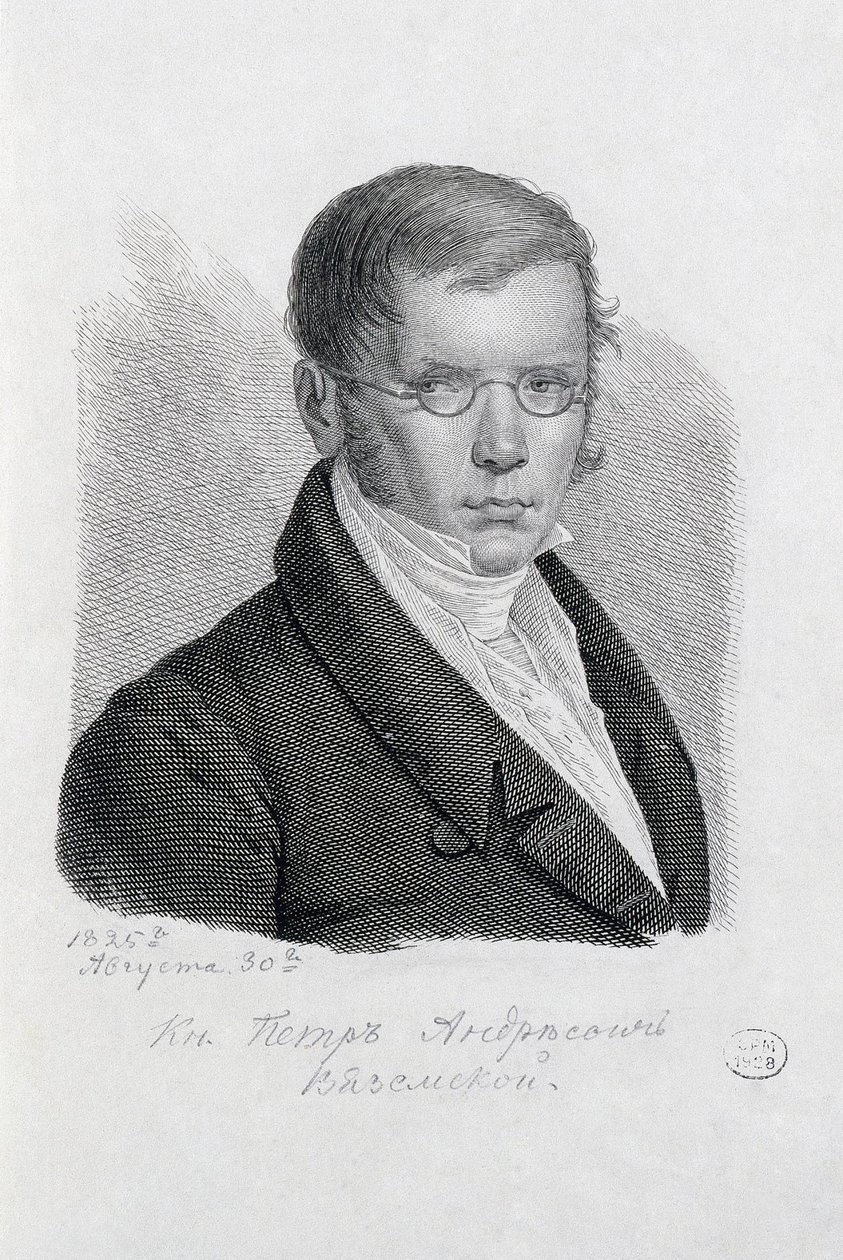 Portrait of the Poet Prince Pyotr Andreyevich Vyazemsky 1792-1878.dani af Konstantin Yakovlevich Afanasyev