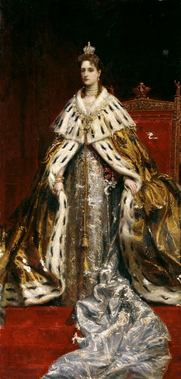 Portræt af kejserinde Alexandra Fyodorovna af Rusland 1872-1918, zar Nicholas II