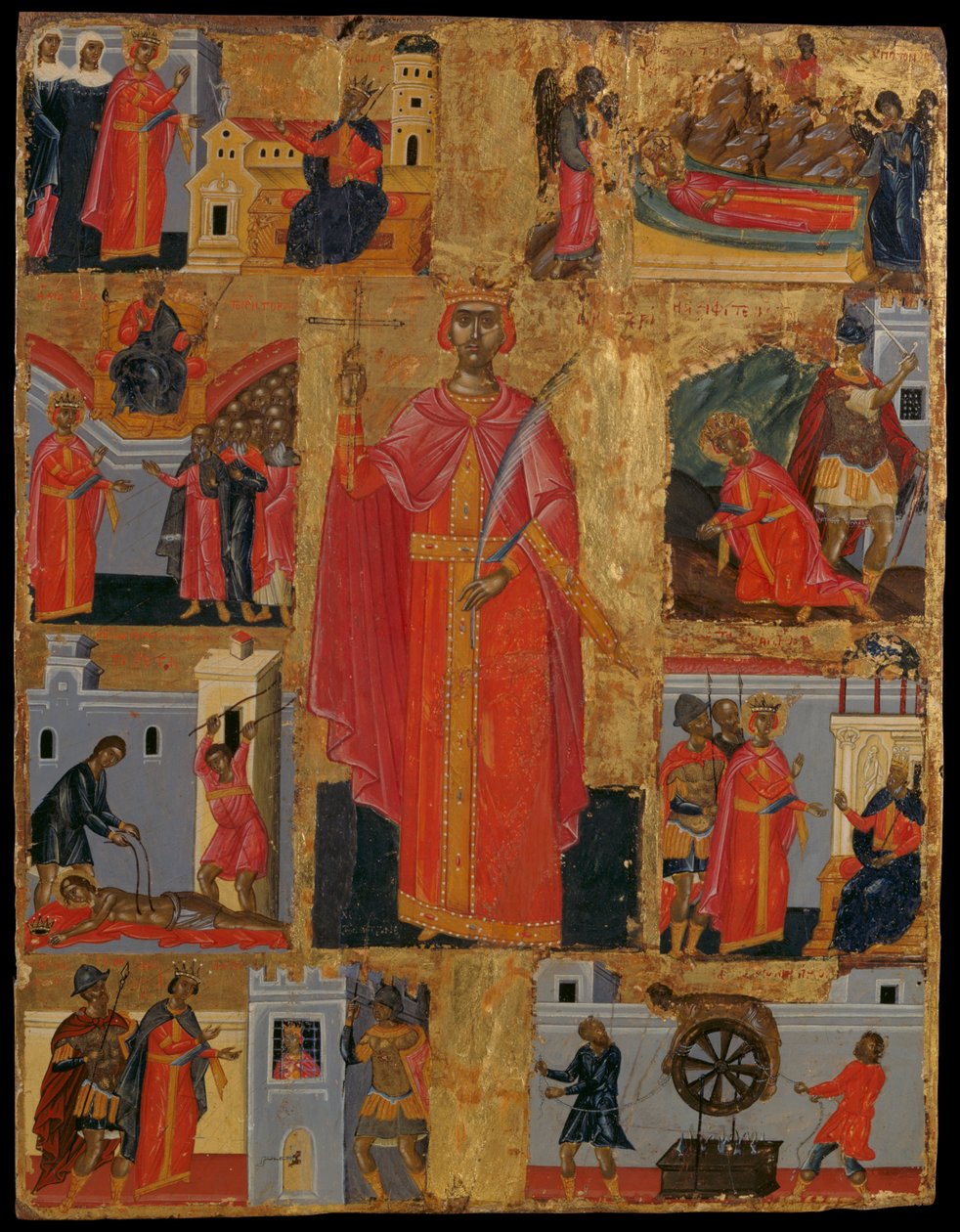 Sankt Catherine og scener fra hendes liv af Konstantinos Tzanes