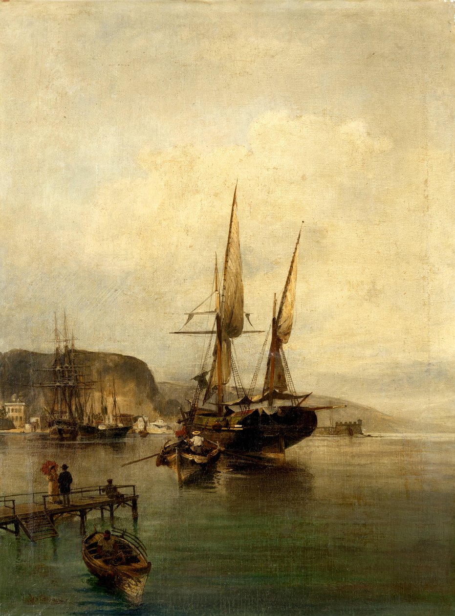 Udsigt over havnen af Konstantinos Volanakis