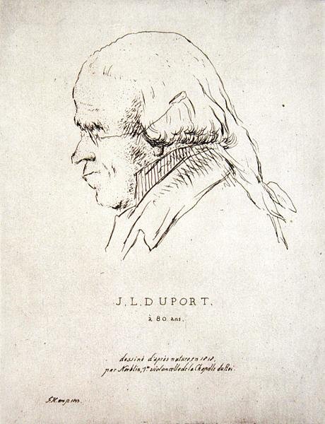 Jean-Louis Duport på 80 år (1749-1819) (radering) af Korblin (after)