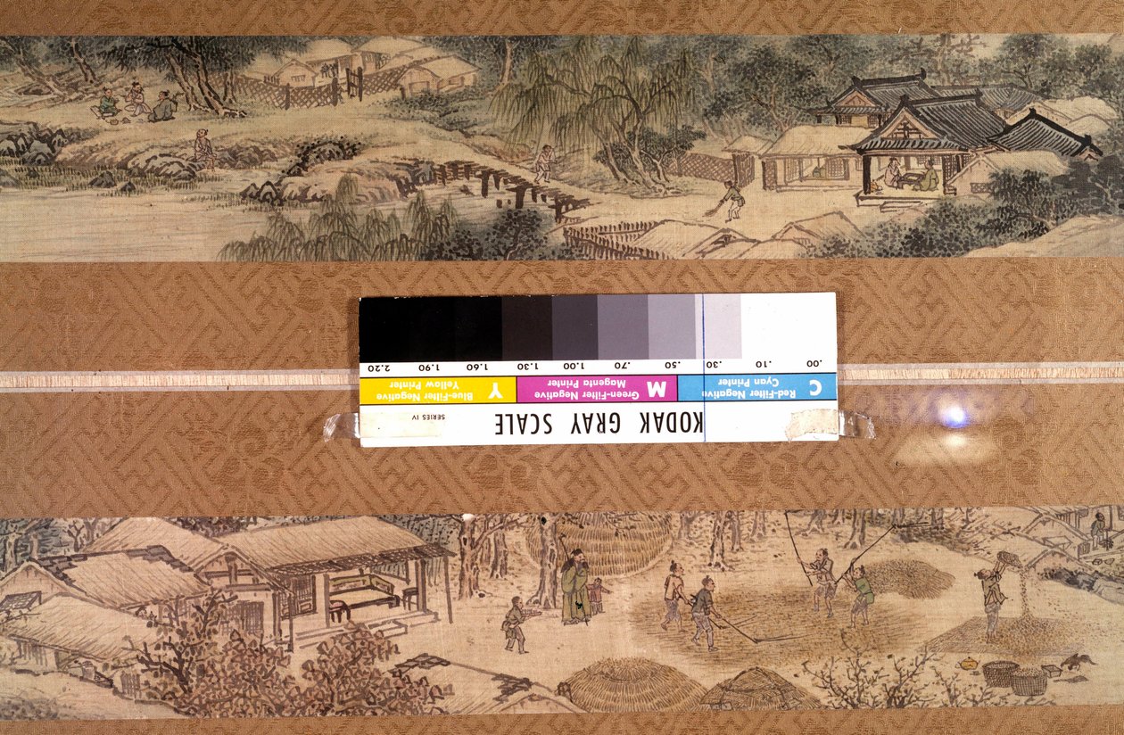 Art Coreen: landskab af de fire årstider tilskrevet Kim Tu Ryang (Tu-Ryang) (1686-1764) af Korean School