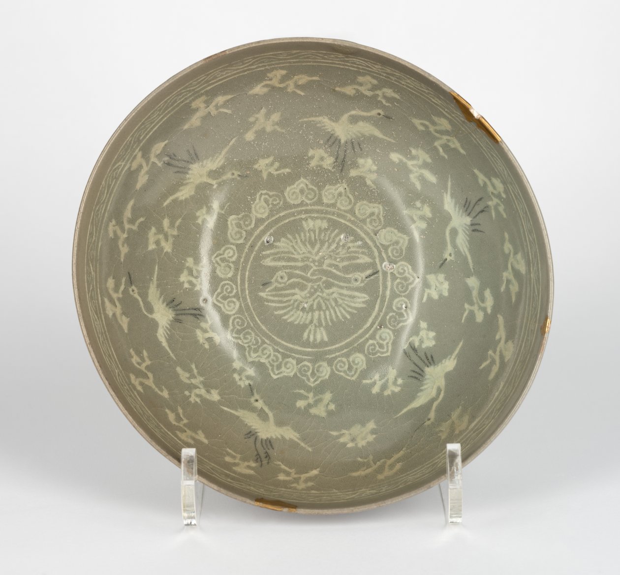 Skål med traner og skyer, c.1150-1200 af Korean School