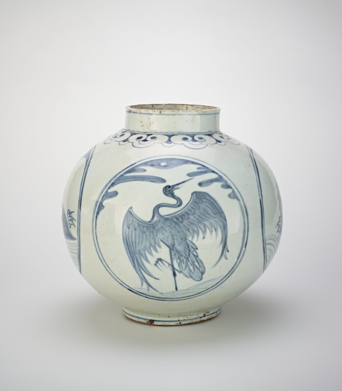 Krukke med design af skildpadder og traner, 1800-tallet af Korean School