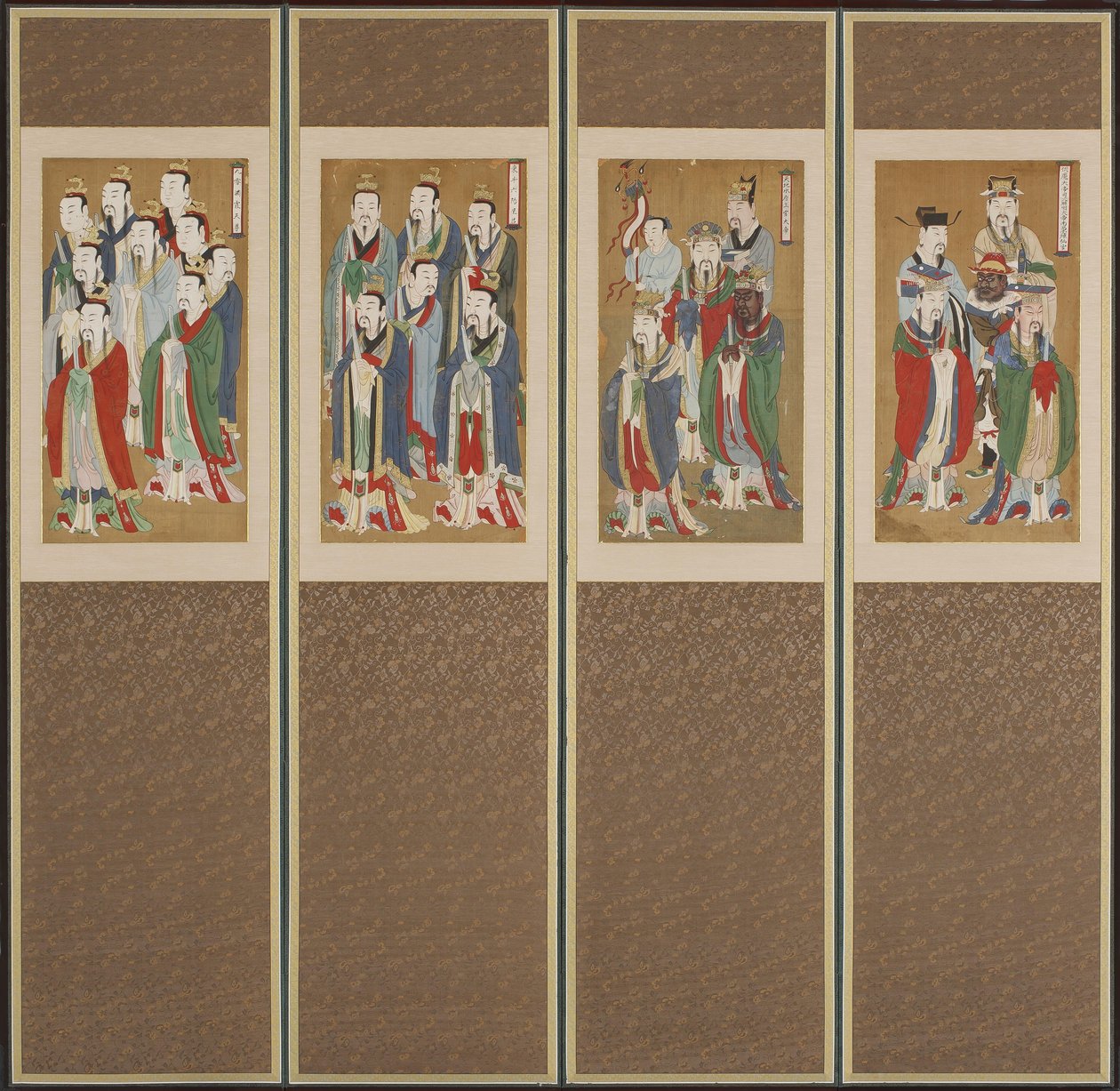 Processionsscene, Choson-dynastiet (farve på papir og silke) af Korean School