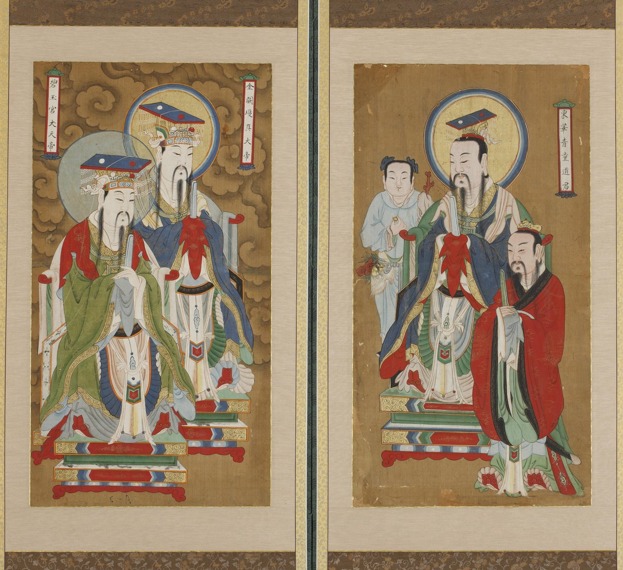 Processionsscene, Choson-dynastiet (farve på papir og silke) af Korean School