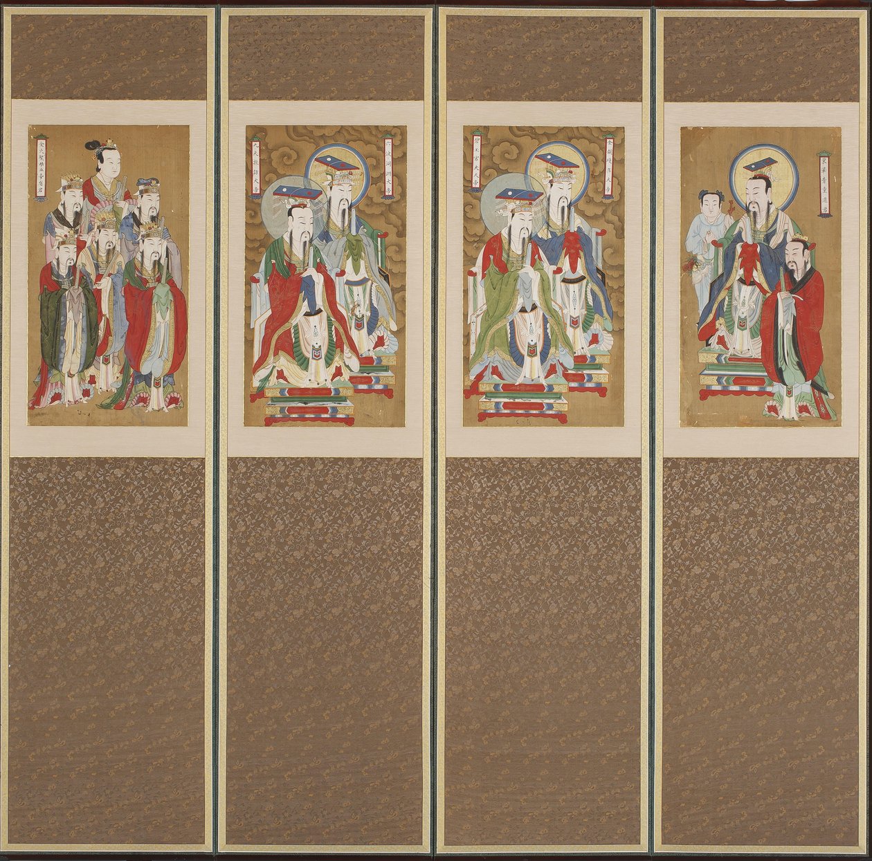 Processionsscene, Choson-dynastiet (farve på papir og silke) af Korean School