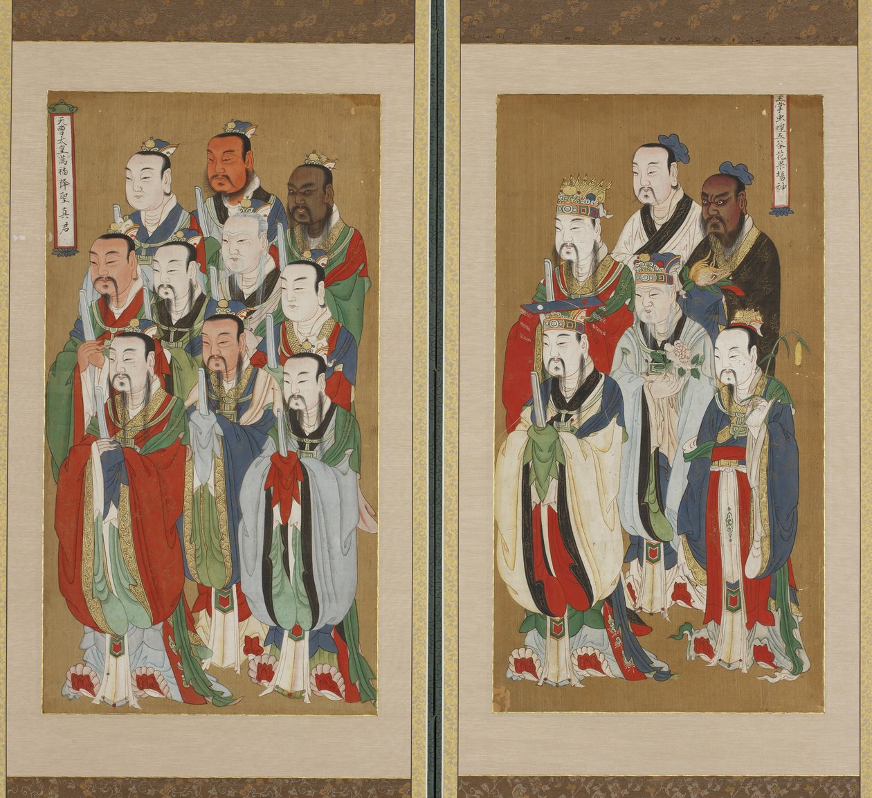 Processionsscene, Choson-dynastiet (farve på papir og silke) af Korean School