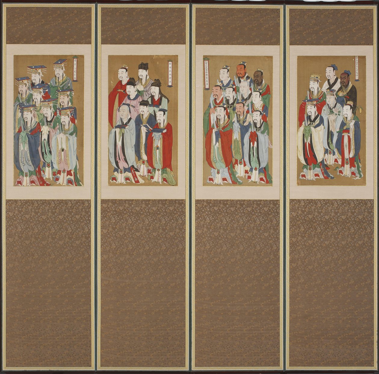Processionsscene, Choson-dynastiet (farve på papir og silke) af Korean School