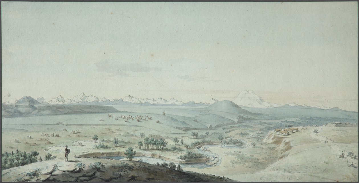 Udsigt over Konstantinogorsk-fæstningen fra bjerget Mashuk, 1805 af Korneev