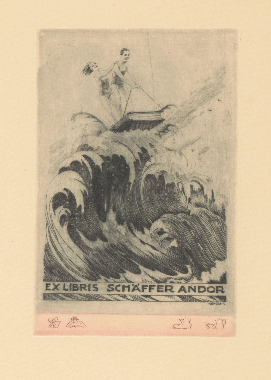 Ex libris af Andor Schäffer Ex libris Schäffer Andor (titel på objekt) af Kornél Révész